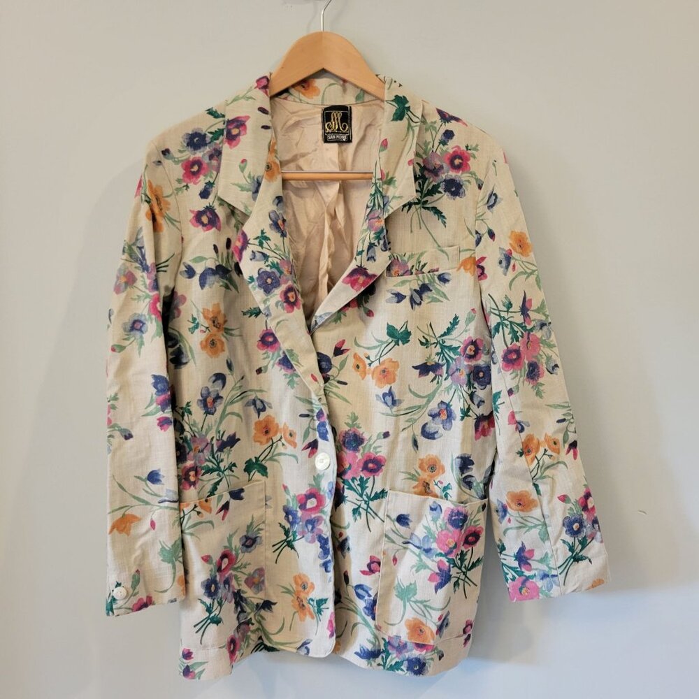 San Moire Vintage 80s/90s Floral Blazer